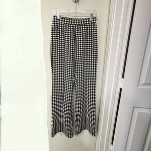 Black & White Houndstooth Stretchy Flare Pants